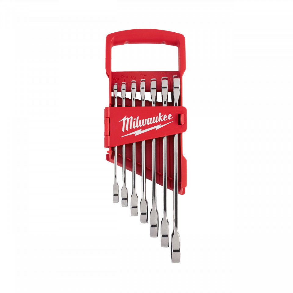 Set 7 chei combinate cu clichet Milwaukee MAX BITE™ Milwaukee 3/8”-3/4”