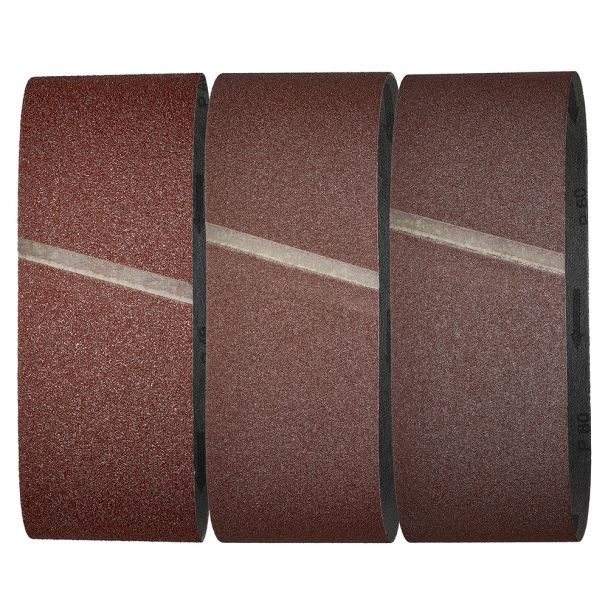 Set 9 benzi de slefuit Wolfcraft 1933100, pentru lemn si metale, Gr. A40, A80, A120, 100x560 mm