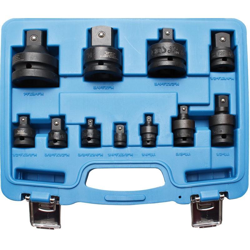 Set adaptoare de impact si cardanice, 1/4" - 1", 11 buc.