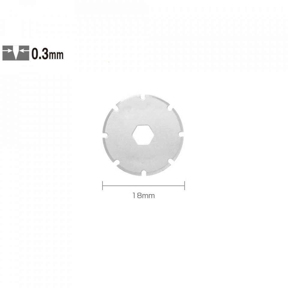 Set PRB18-2 - lame japoneze rotunde, de 18 mm, taiere perforata, 2 bucati, Olfa