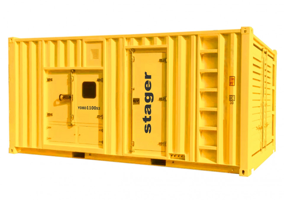 Stager YDBD1100S3 Generator insonorizat diesel trifazat 1100kVA, 1443A, 1500rpm