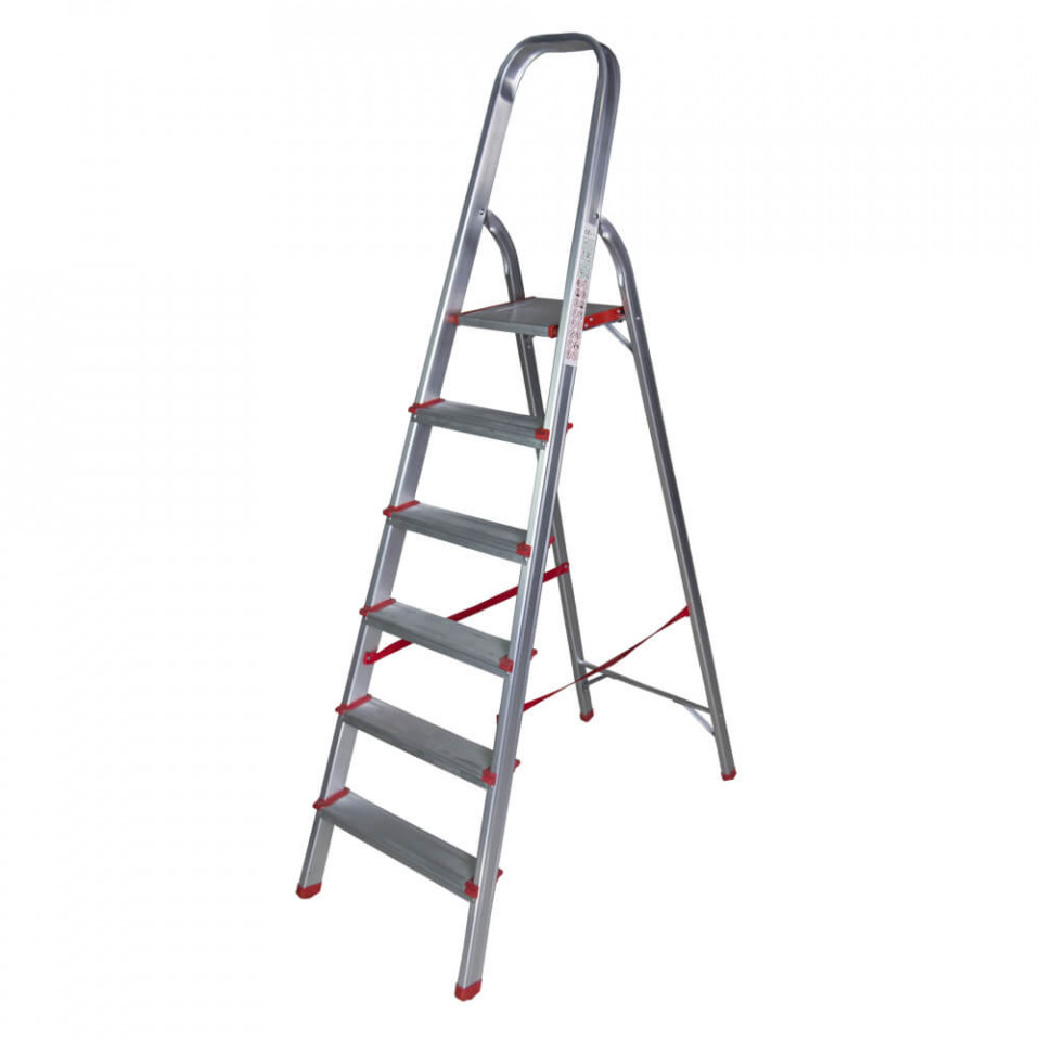 STR0106 Scara aluminiu 6 trepte, 170cm pentru interior