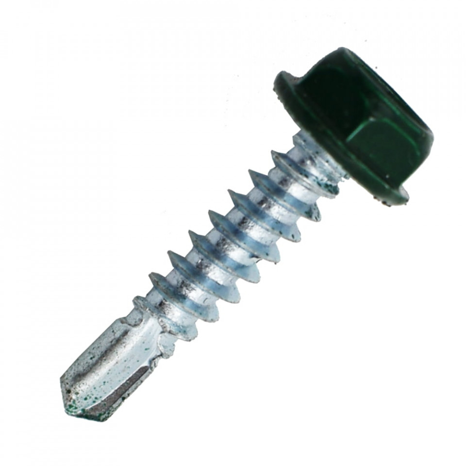 Suruburi Autoforante cu cap hexagonal, DIN 7504K RAL 6005, 4.2x19mm, 500 bucati