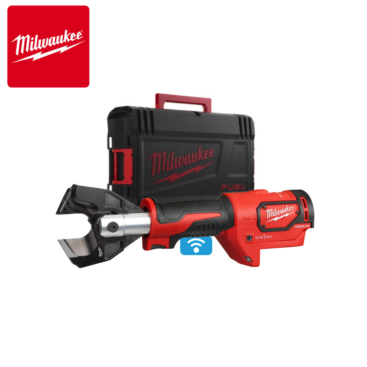 Taietor hidraulic de cabluri Milwaukee cu acumulator M18 ONEHCC-0C FSW SET, taie cablu ∅ 35 mm, livrat fara acumulator, valiza