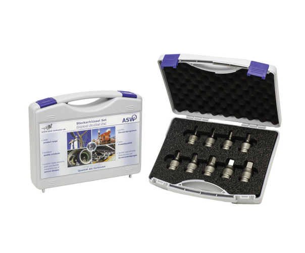 Trusa 9 piese capete chei tubulare cu profil hexagon exterior de impact 1/2" HX4-19mm