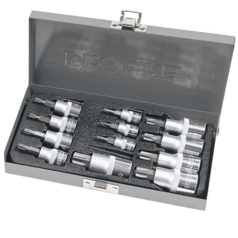 TRUSA VARFURI TORX 1/4", 3/8" si 1/2" T8-T60 CU ADAPTOARE - 12P.