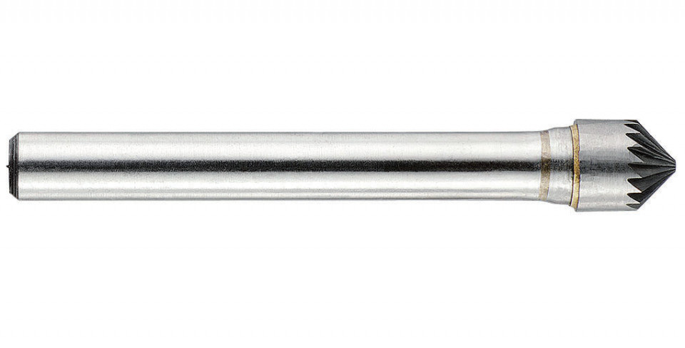 1031721 Freza din carbura, conica cu varf ascutit la 90 grade, tais simplu, tip C, DIM 16, Coada 8