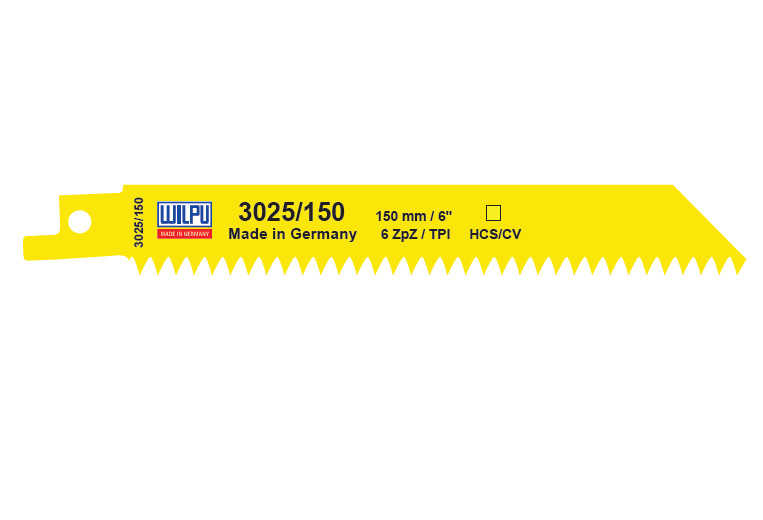 3025/150 Panza HCS/CV pentru fierastrau sabie pentru lemn / 5 bucati, DIM 150 x 19 x 1.05 mm