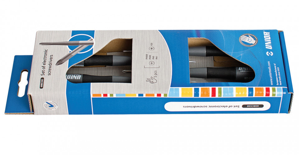 608CS5E Set de surubelnite pentru electronisti in cutie de carton / 5 piese - 620962