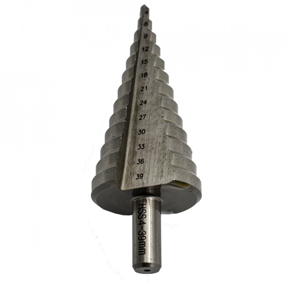 Burghiu în trepte, canale drepte, HSS 4-39MM, 13 trepte