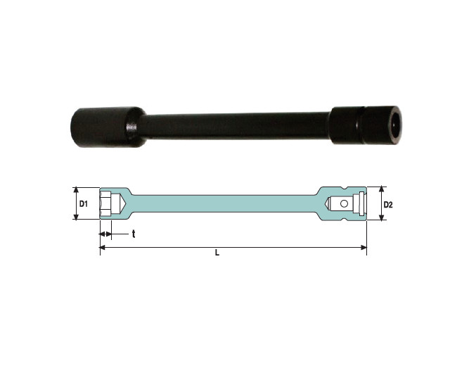 Cap cheie tubulara de impact cu nivel de vibratii scazut OZAT "LOV" 3/8" 3/4" L200mm