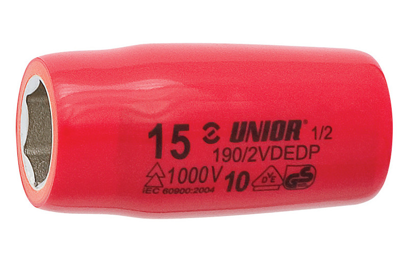 Cap cheie tubulara Unior 190/2VDEDP 1/2" izolat la 1000 V, DIM 15 mm