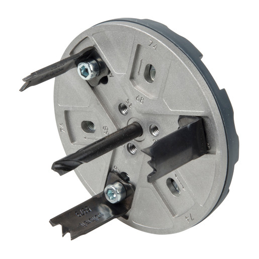 Carota de taiere reglabila pentru instalatii electrice Wolfcraft 5983000, D35, 65, 68, 74, 76, 83 mm adancime taiere 30 mm, tija triunghiulara D 8.5 mm