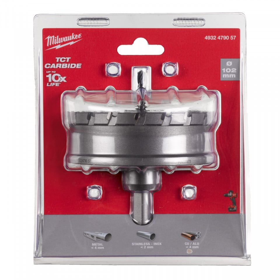 Carote oțel inoxidabil TCT 102 mm