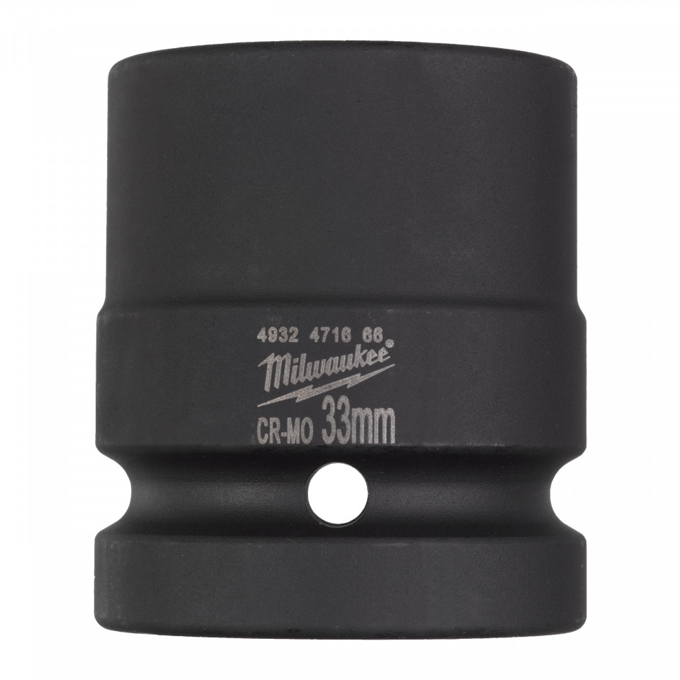 Cheie tubulara de impact Milwaukee 1" scurta IMPACT SCHOCKWAVE (Lungime totală (mm): 61, Tijă prindere: 1″ pătrat, Ø (mm): 33)