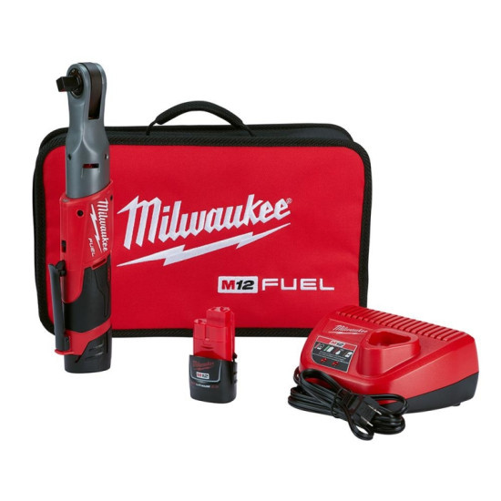 Clichet 3/8" Milwaukee FUEL M12 FIR38-201B, cuplu 75 Nm, livrat cu acumulator, geanta