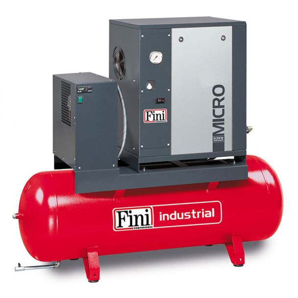 Compresor de aer cu surub Fini MICROSE4.0-08-200ES, 400 V, 200 l, 4 kW, 8 bar, 580 l/min, cu uscator