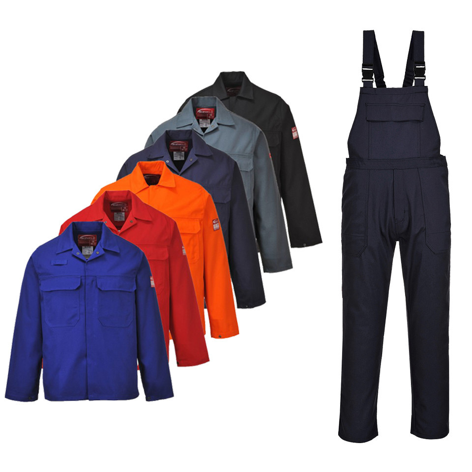 Costum haine de lucru ignifuge 330 gr, jacheta + pantalon cu pieptar