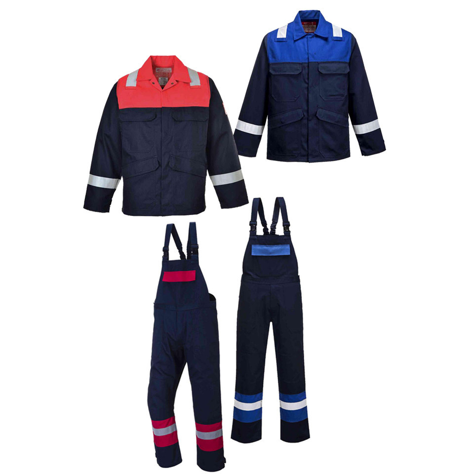 Costum haine de lucru ignifuge 350 gr, jacheta + pantalon cu pieptar
