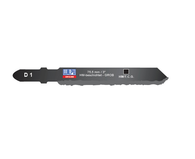 D 1 Panza HM pentru fierastrau vertical, prindere T, pentru sticla si ceramica / 3 bucati, DIM 79 x 8.8 x 2.3 mm