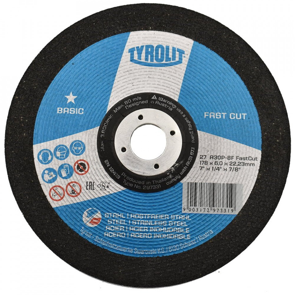Disc abraziv pentru polizat metal/inox 2in1 178x6x22.23 Basic* FAST CUT