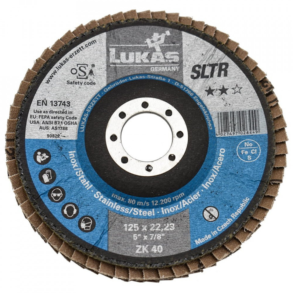 Disc Lamelar pentru Slefuit Metal/Inox 125x22.23 Gr.40