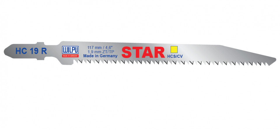 HC 19 R STAR Panza HCS/CV pentru fierastrau vertical, prindere T, pentru lemn / 25 bucati, DIM 117 x 10 x 1.45 mm
