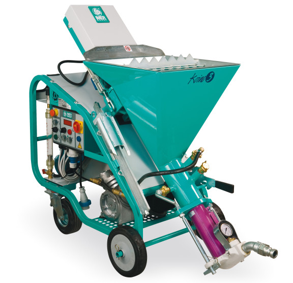 IMER, Masina de tencuit, Koine 3, debit material 8-11-14-17 l/min., motor 230V, 3.4 kW, distanta maxima de pompare 15 m
