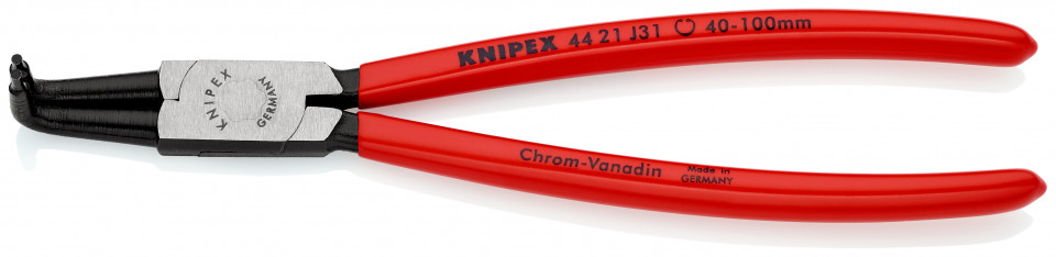 KNIPEX 44 21 J31 clește pentru inele de siguranță pentru inele interioare cu alezaje acoperite cu plastic vopsit negru 215 mm