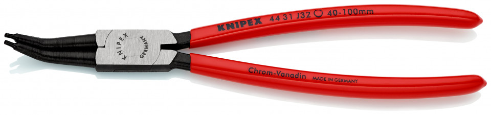 KNIPEX 44 31 J32 clește pentru inele de siguranță pentru inele interioare cu alezaje angular la 45° acoperite cu plastic vopsit negru 225 mm