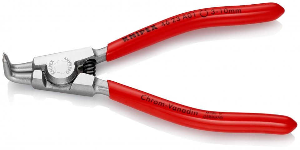 KNIPEX 46 23 A01 clește pentru inele de siguranță pentru inele exterioare pe axuri acoperite cu plastic cromat 125 mm