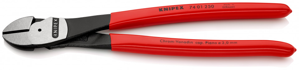 KNIPEX 74 01 250 Șfic de forță acoperite cu plastic vopsit negru 250 mm