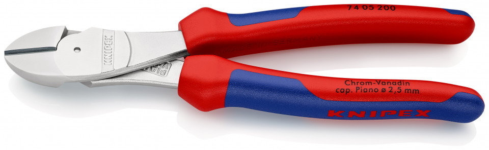 KNIPEX 74 05 200 Șfic de forță cu manşoane multicomponent cromat 200 mm