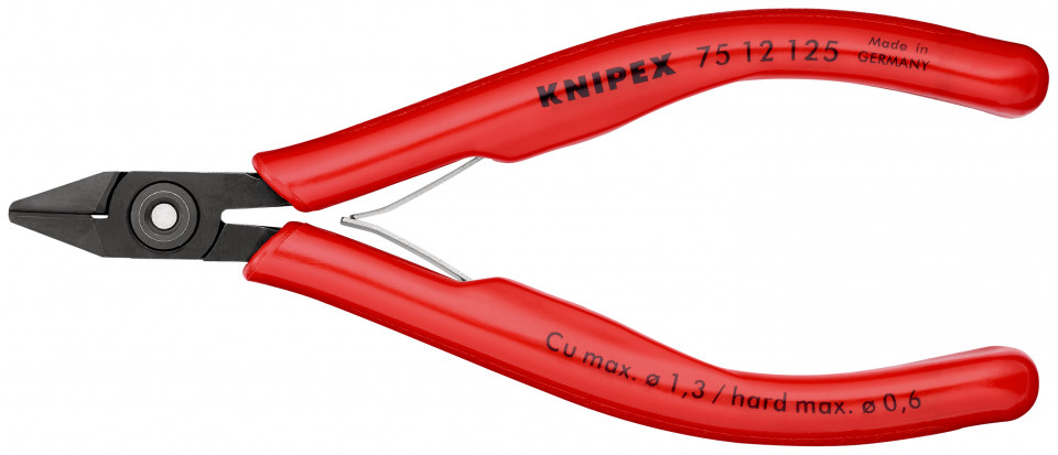 KNIPEX 75 12 125 Șfic pentru instalații electronice cu învelișuri din plastic brunat 125 mm
