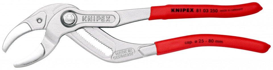 KNIPEX 81 03 250 Cleşte pentru sifon şi conectori acoperit cu material plastic aderent cromat 250 mm