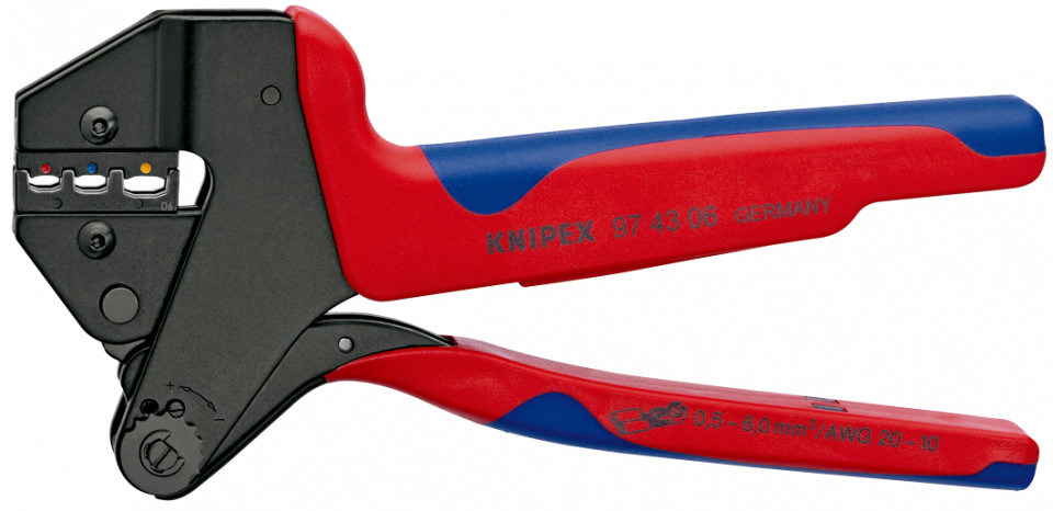 KNIPEX 97 43 06 clește de sertizare pentru adaosuri de sertizare interschimbabile cu manşoane multicomponent brunat 200 mm