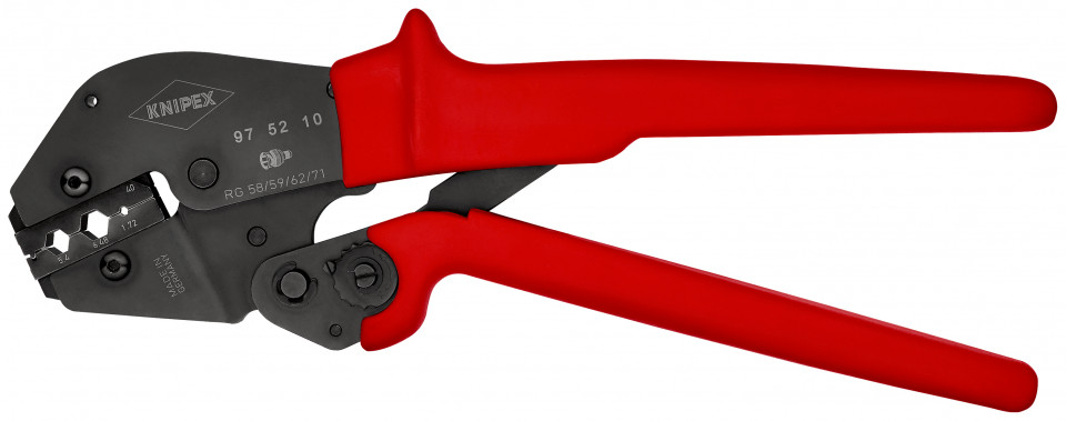 KNIPEX 97 52 10 Clește de sertizat și pentru operarea cu două mâini cu manșoane din plastic aderente brunat 250 mm