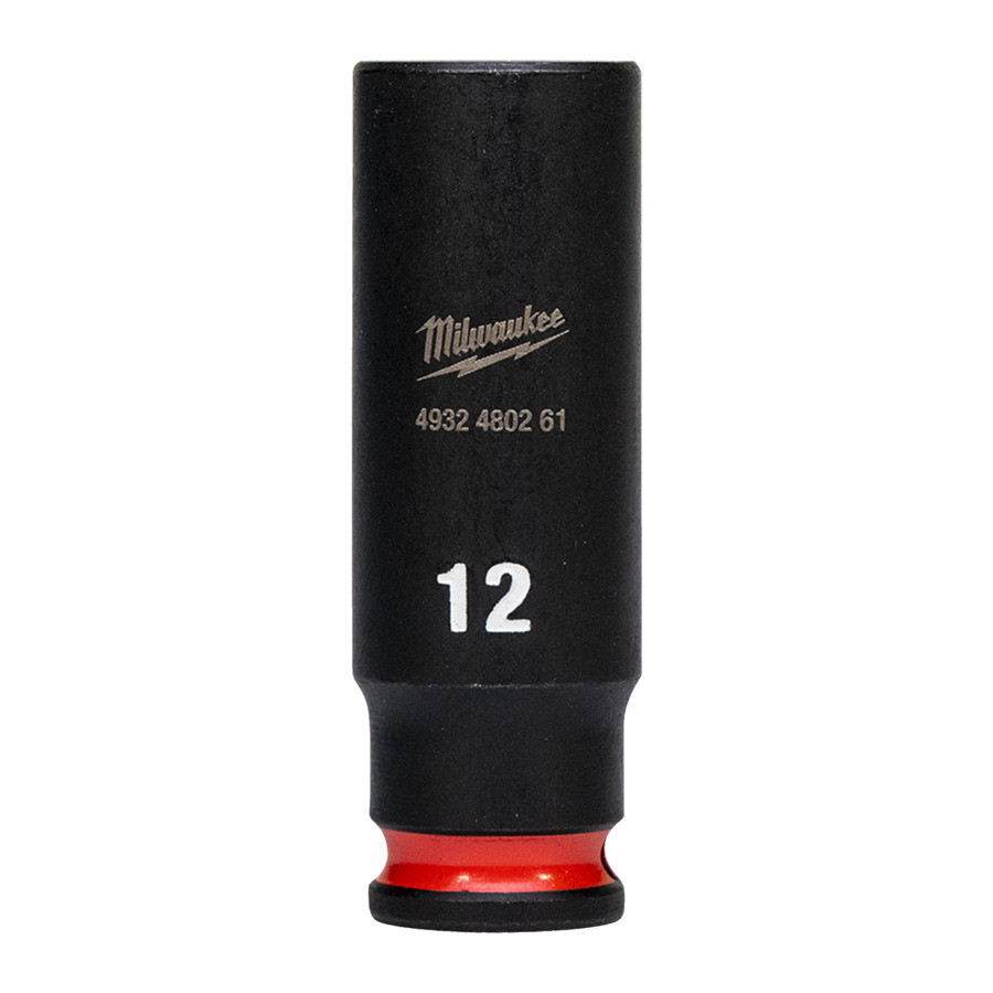 MILWAUKEE, CHEI TUBULARE DE IMPACT SHOCKWAVE™ IMPACT DUTY, 12 MM 1/4" IMPACT SOCKET DEEP - 1 PC