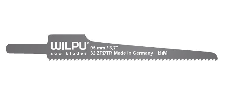 Panza sabie pentru masini pneumatice, pentru metal 95 x 12,3 x 0,63 mm