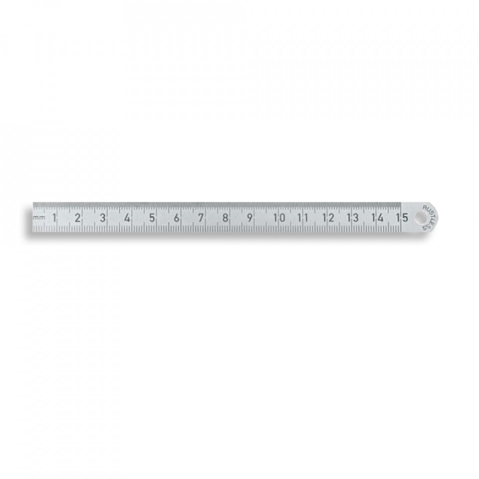 Rigla oțel inoxidabil arc, gradatii B: 1/1mm+1/2mm, 200/13x0,5mm
