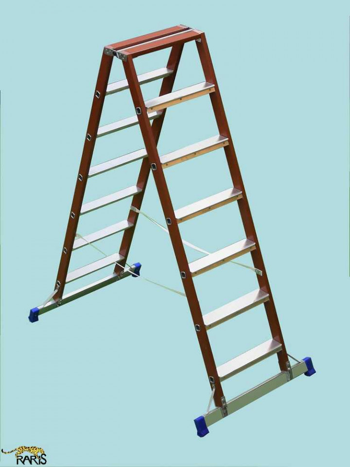 Scara RARIS, rigidizata, electroizolanta, fibra sticla, dubla, trepte late, tip 2NLE