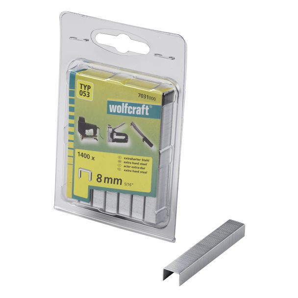 Set 1400 capse plate Wolfcraft 7031000, tip 053, 8 mm, blister dublu