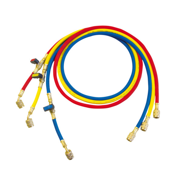 Set 3 furtunuri presiune Rothenberger “Plus” cu robinet cu bilă 5/16″ SAE, 1.5 m