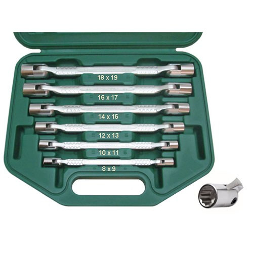 Set 6 chei tubulare flexibile Jonnesway 8-19 mm
