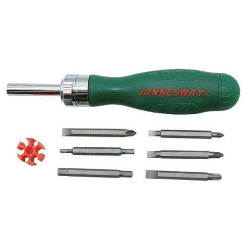 Set 7 piese surubelnita Jonnesway cu clichet si 6 biti