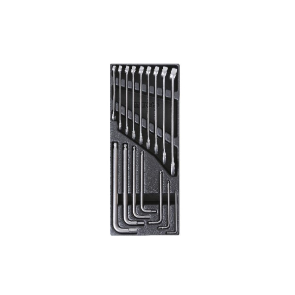 Set chei combinate (8-19mm) si imbusuri hexagonale (2.5-10mm) INOX in suport termoformatat T23