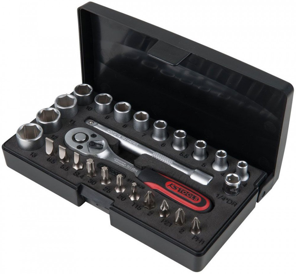 Set chei tubulare 1/4" KS TOOLS, 26 de piese