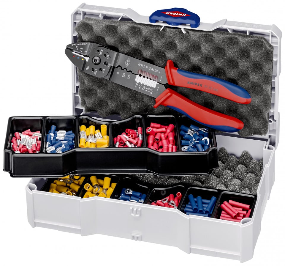 Set de sertizare KNIPEX pentru conectori de cablu 301 piese 0,5 – 6,0 mm²