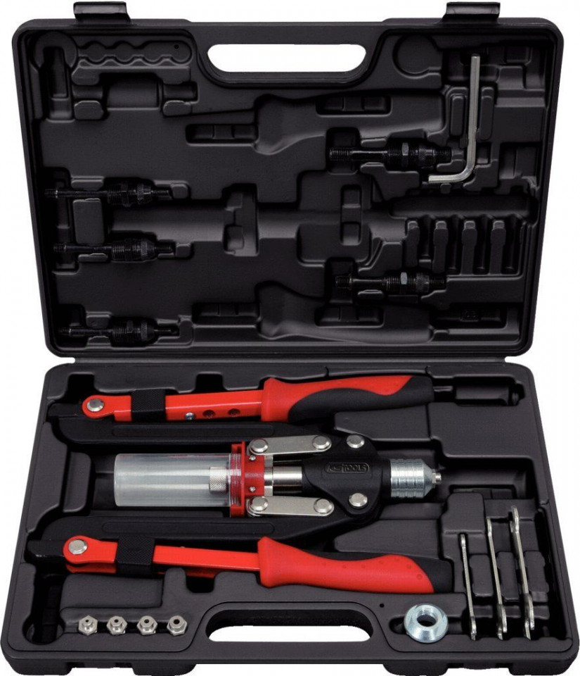 Set universal de clești pentru nituri KS TOOLS, 11 piese