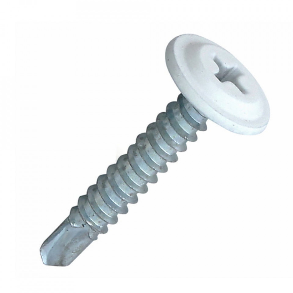Suruburi Autoforante cu cap hexagonal, DIN 7504K RAL 9010, 4.2x16mm, 500 bucati
